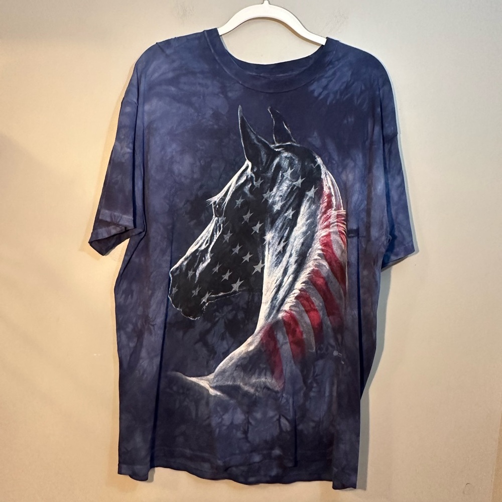 Patriotic Horse American Flag The Mountain T-Shirt XL
